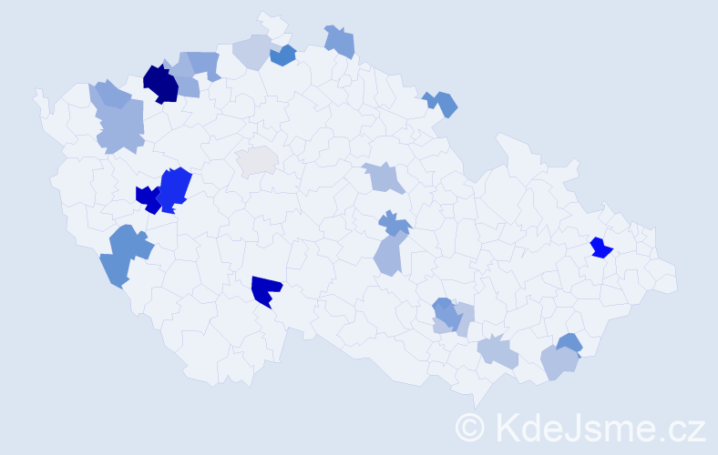 Příjmení: 'Tenk', počet výskytů 76 v celé ČR