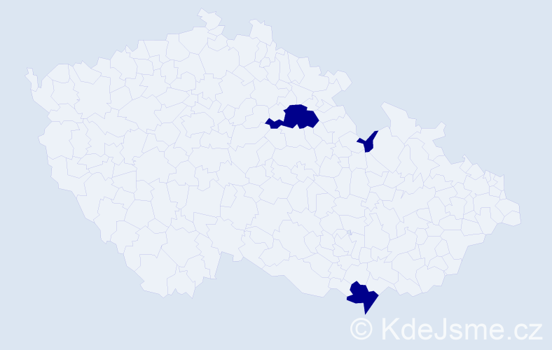 Příjmení: 'Mőller', počet výskytů 3 v celé ČR