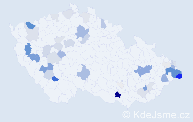 Příjmení: 'Malik', počet výskytů 95 v celé ČR