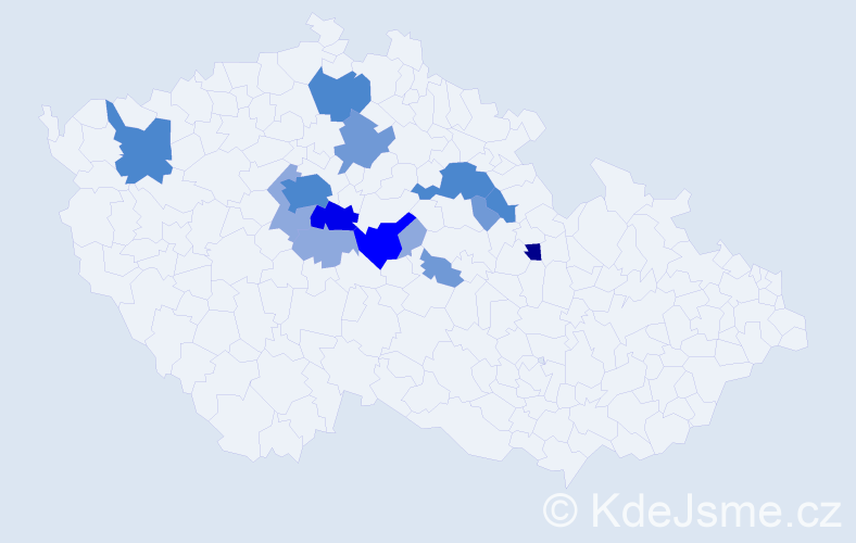 Příjmení: 'Voclová', počet výskytů 39 v celé ČR