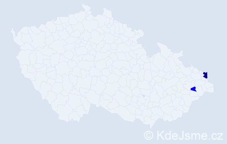 Příjmení: 'Reczková', počet výskytů 5 v celé ČR