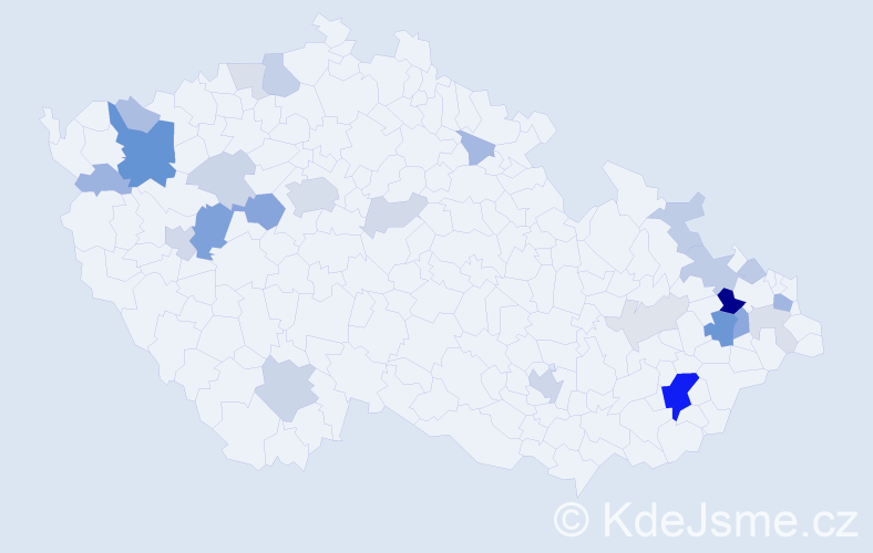 Příjmení: 'Riesová', počet výskytů 72 v celé ČR