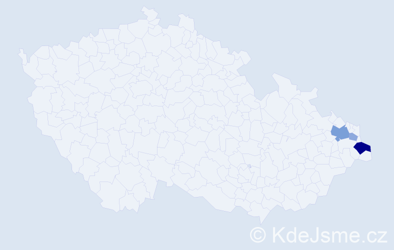 Příjmení: 'Stanieczková', počet výskytů 10 v celé ČR