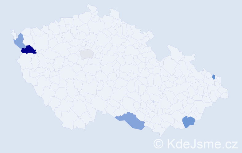 Příjmení: 'Čučelová', počet výskytů 17 v celé ČR