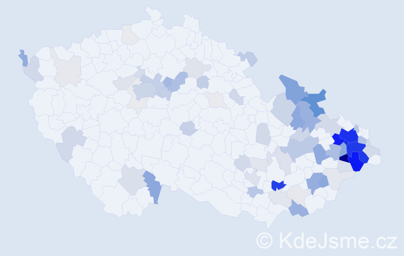 Příjmení: 'Kubečka', počet výskytů 308 v celé ČR