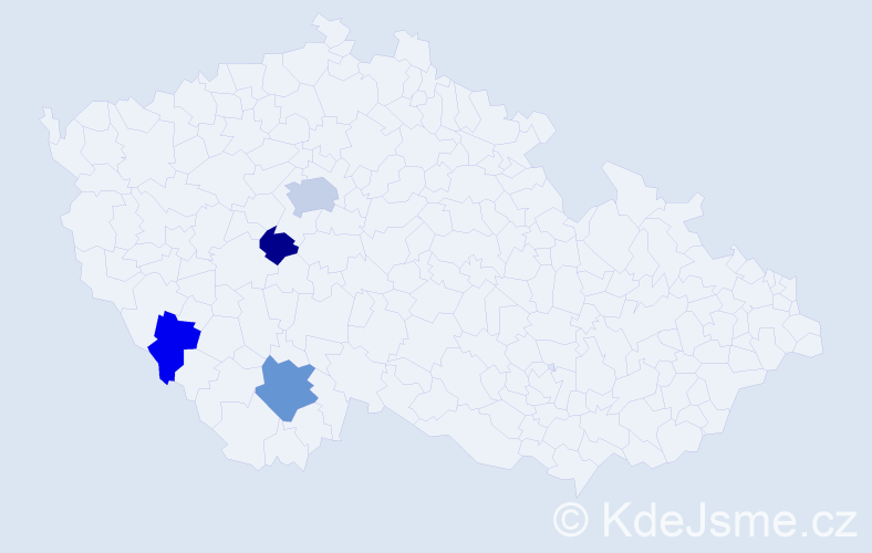 Příjmení: 'Soga', počet výskytů 7 v celé ČR