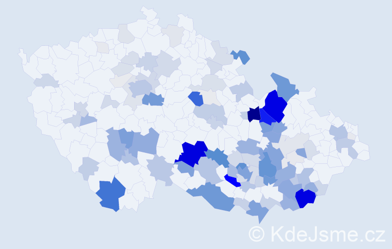 Příjmení: 'Indra', počet výskytů 475 v celé ČR