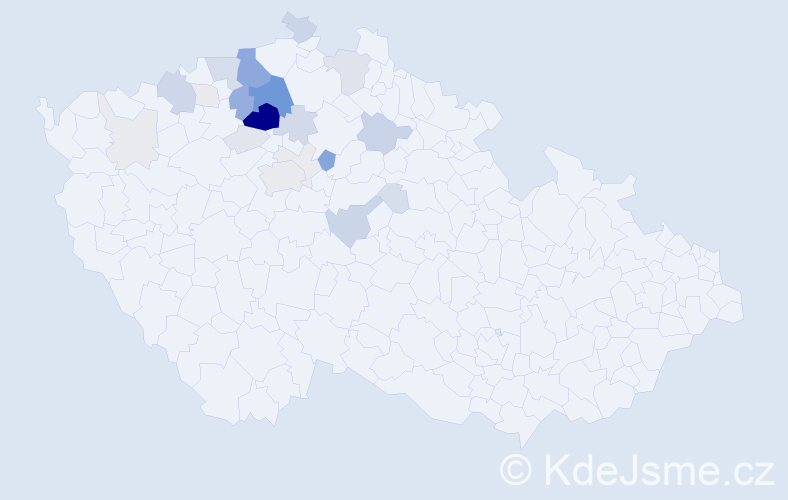 Příjmení: 'Čmejlová', počet výskytů 100 v celé ČR