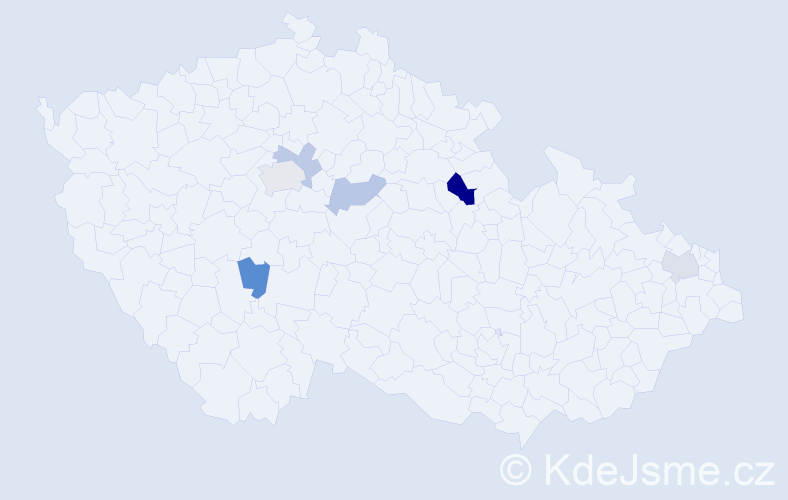 Příjmení: 'Gavulová', počet výskytů 9 v celé ČR