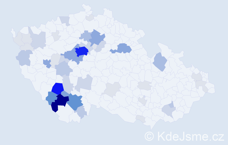 Příjmení: 'Boška', počet výskytů 173 v celé ČR