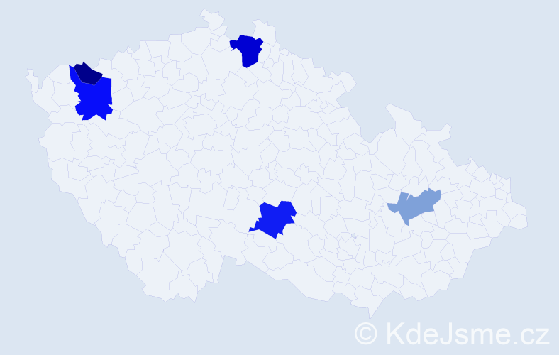 Příjmení: 'Baader', počet výskytů 9 v celé ČR