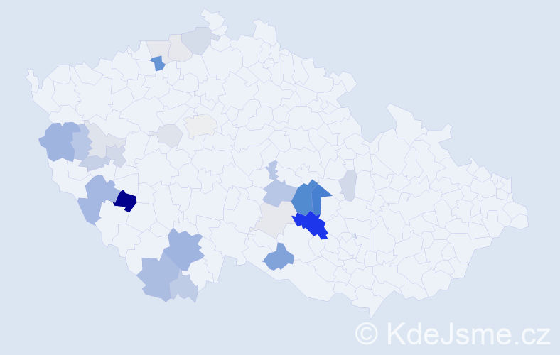 Příjmení: 'Jůdová', počet výskytů 79 v celé ČR