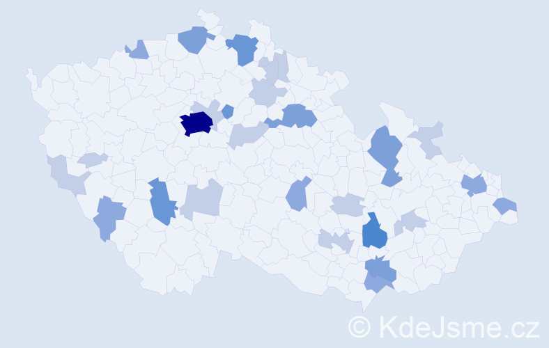 Příjmení: 'Riegl', počet výskytů 69 v celé ČR