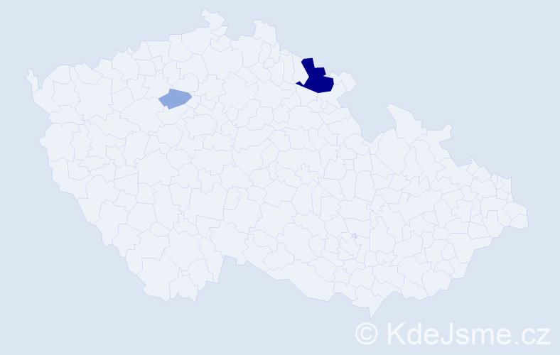 Příjmení: 'Hromádek', počet výskytů 6 v celé ČR