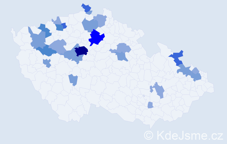 Příjmení: 'Krzáková', počet výskytů 60 v celé ČR