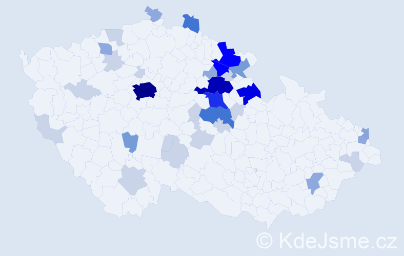 Příjmení: 'Marelová', počet výskytů 115 v celé ČR