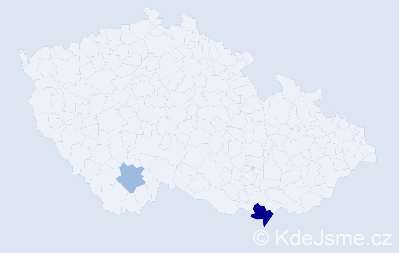 Příjmení: 'Čavarová', počet výskytů 5 v celé ČR