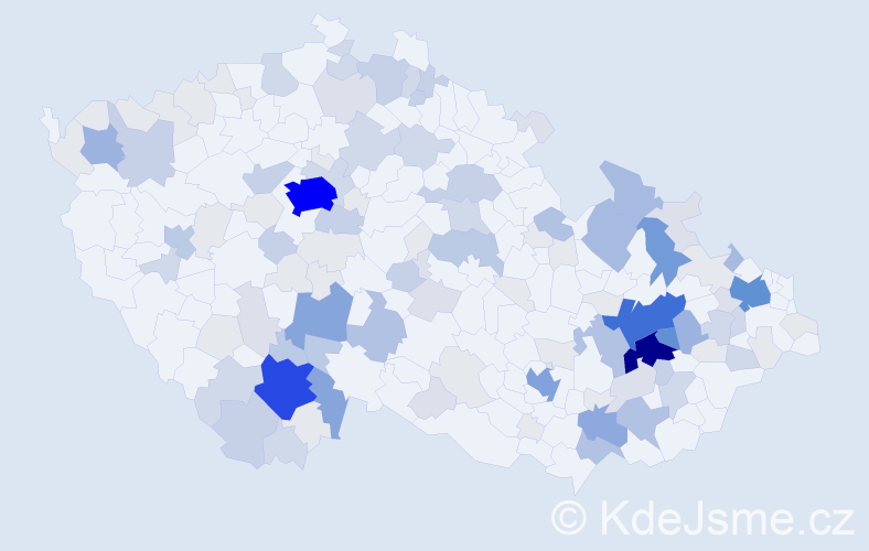 Příjmení: 'Bouchal', počet výskytů 458 v celé ČR