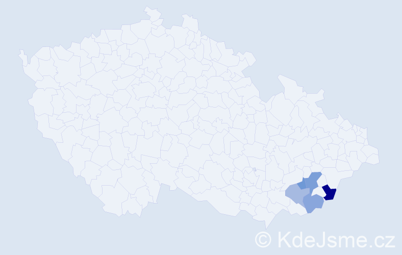 Příjmení: 'Máťa', počet výskytů 7 v celé ČR