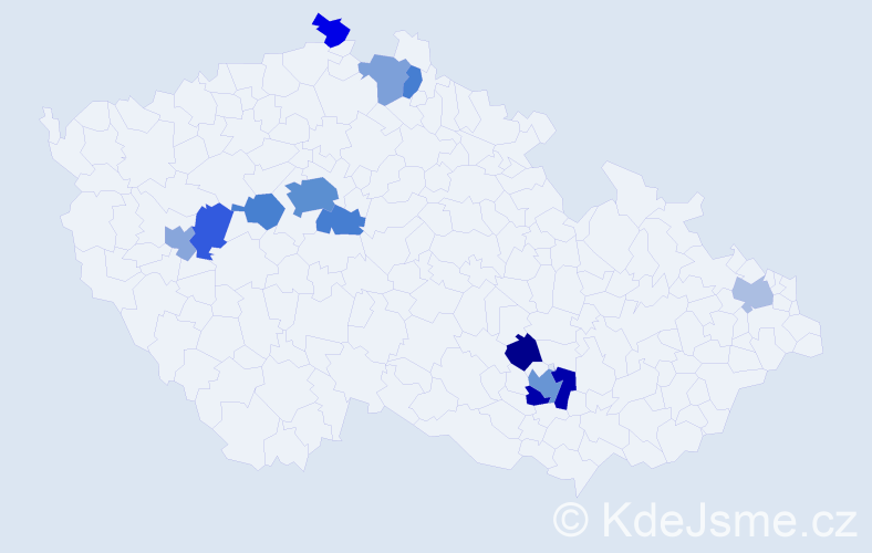 Příjmení: 'Kolisnyk', počet výskytů 24 v celé ČR