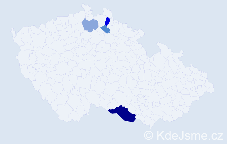 Příjmení: 'Kyzyvát', počet výskytů 10 v celé ČR