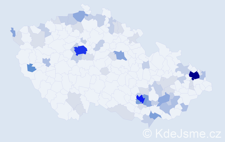 Příjmení: 'Barta', počet výskytů 172 v celé ČR