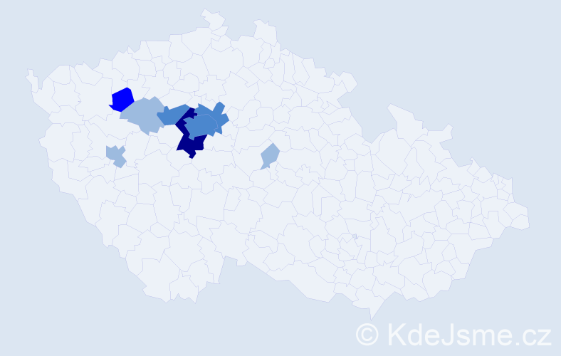 Příjmení: 'Lehoučková', počet výskytů 16 v celé ČR