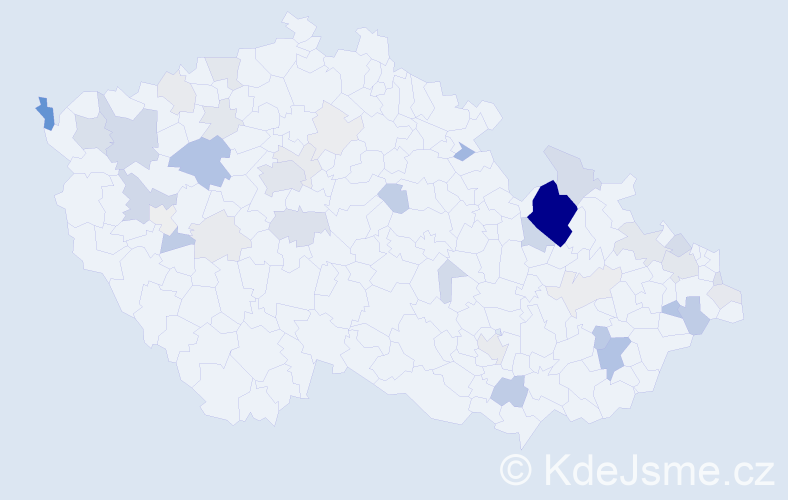 Příjmení: 'Banková', počet výskytů 151 v celé ČR