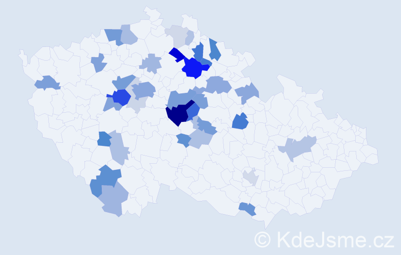 Příjmení: 'Machalická', počet výskytů 87 v celé ČR