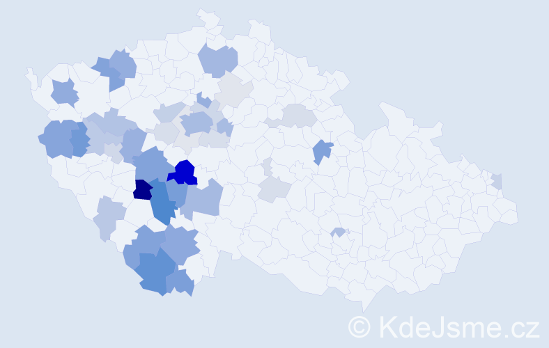 Příjmení: 'Pauknerová', počet výskytů 141 v celé ČR