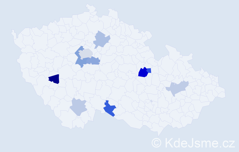 Příjmení: 'Rusyn', počet výskytů 14 v celé ČR
