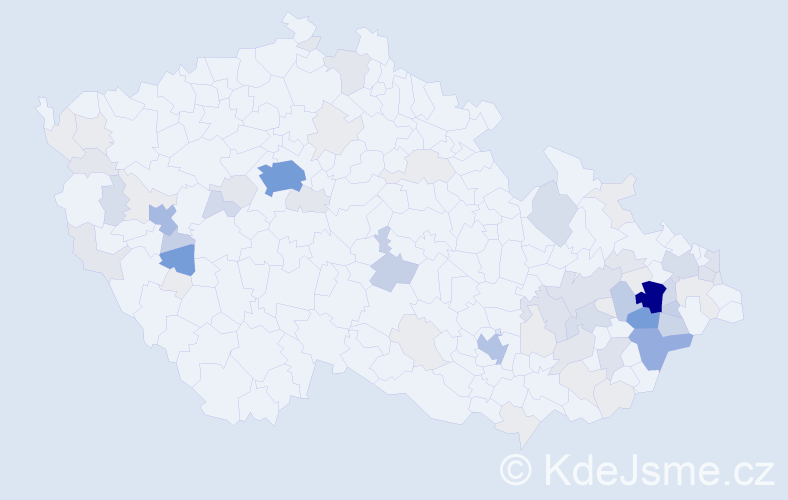 Příjmení: 'Palacká', počet výskytů 299 v celé ČR