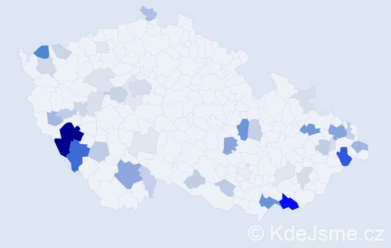 Příjmení: 'Pytlová', počet výskytů 158 v celé ČR