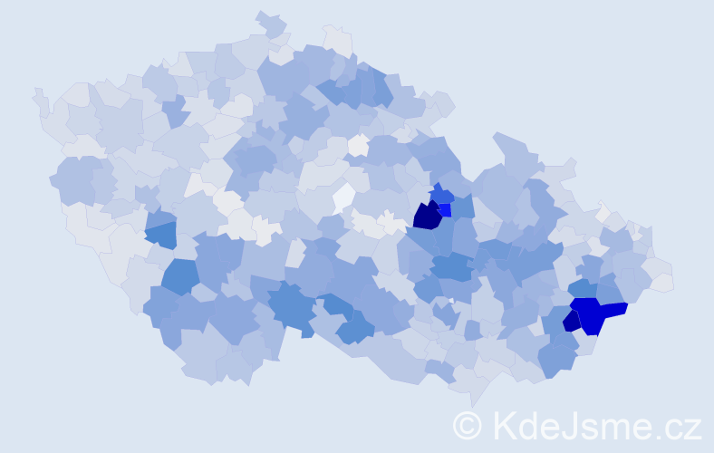 Příjmení: 'Kovářová', počet výskytů 7148 v celé ČR