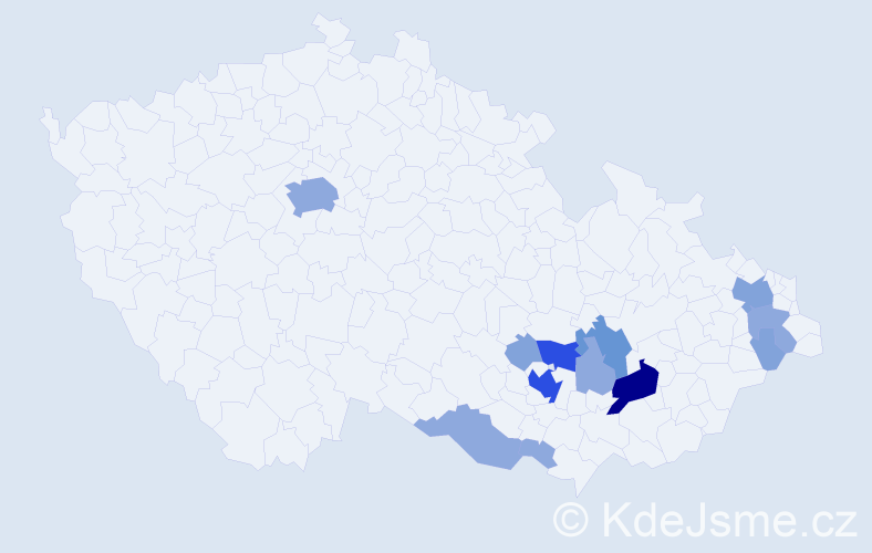 Příjmení: 'Vdolečková', počet výskytů 32 v celé ČR