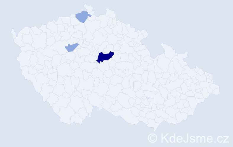 Příjmení: 'Mén', počet výskytů 8 v celé ČR