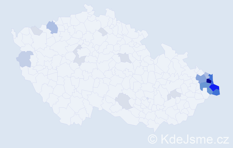 Příjmení: 'Slowik', počet výskytů 105 v celé ČR