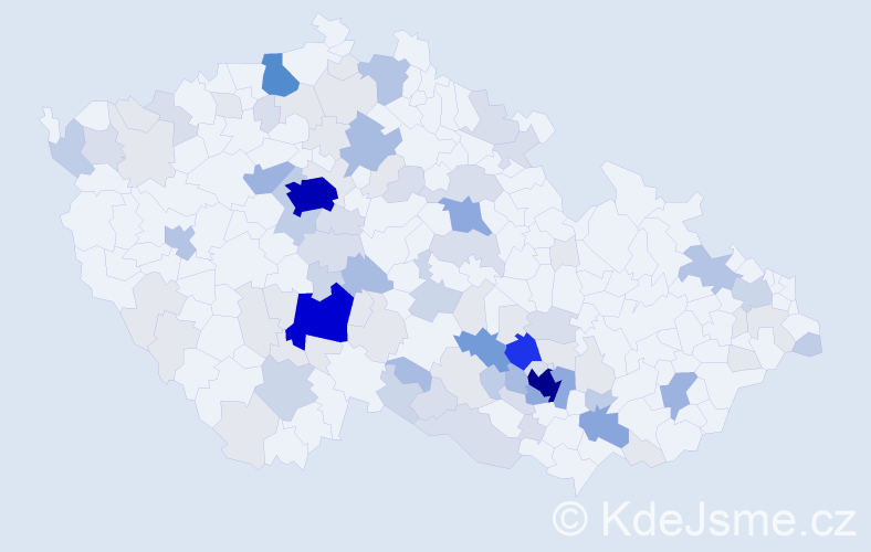 Příjmení: 'Borkovec', počet výskytů 348 v celé ČR
