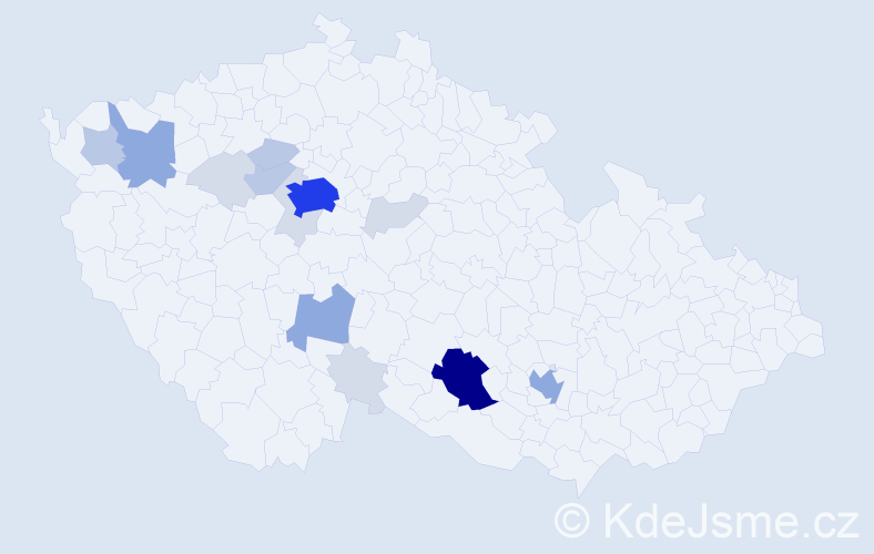 Příjmení: 'Brátková', počet výskytů 49 v celé ČR