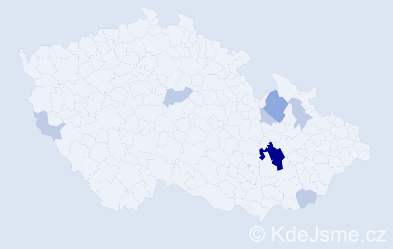 Příjmení: 'Vidmuchová', počet výskytů 17 v celé ČR