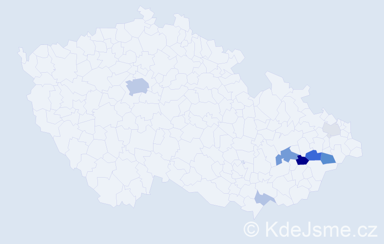 Příjmení: 'Macurek', počet výskytů 21 v celé ČR
