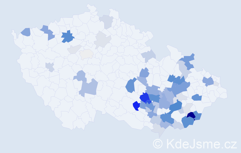 Příjmení: 'Strážnický', počet výskytů 173 v celé ČR