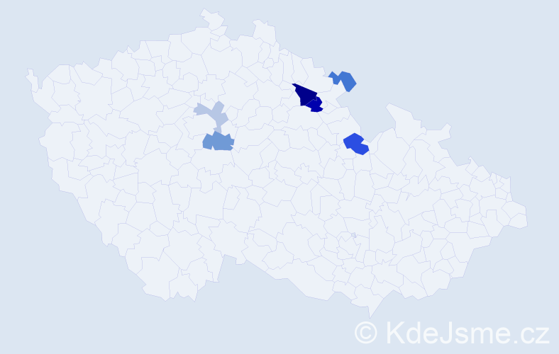 Příjmení: 'Vych', počet výskytů 11 v celé ČR