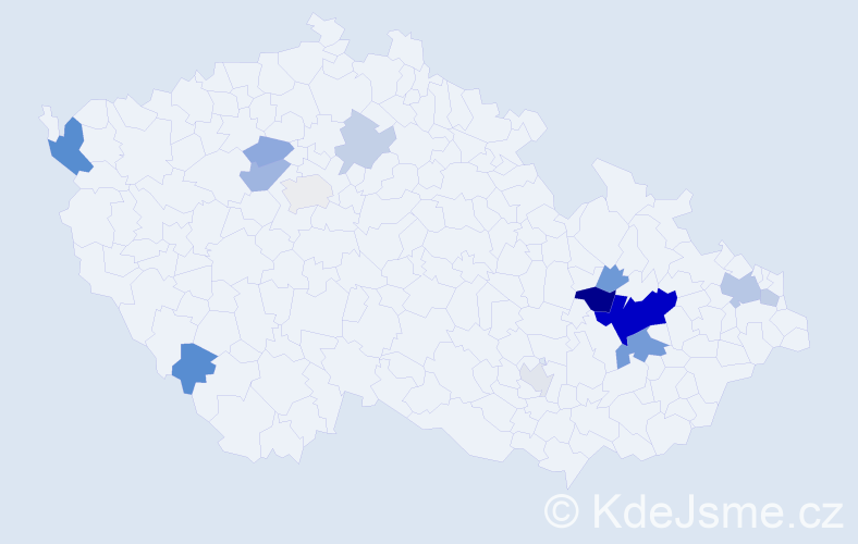 Příjmení: 'Matečka', počet výskytů 34 v celé ČR