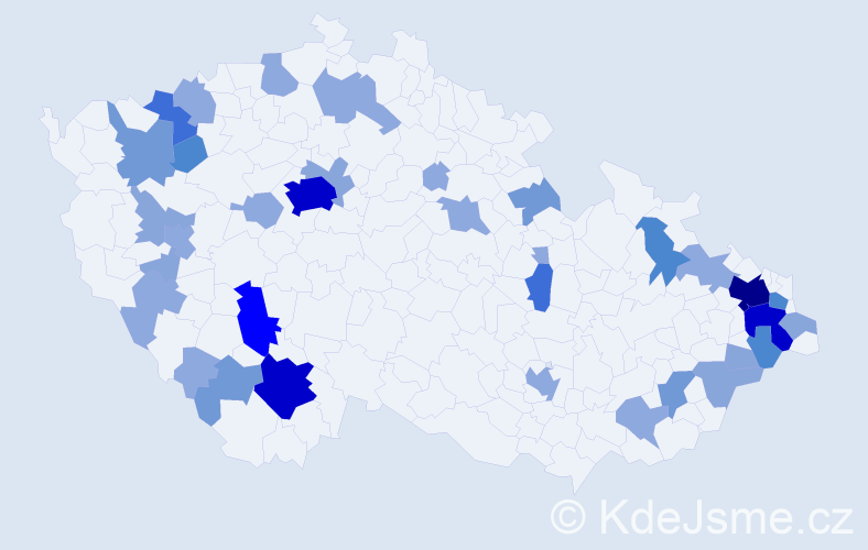 Příjmení: 'Kašper', počet výskytů 104 v celé ČR