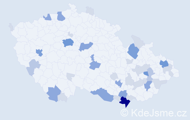Příjmení: 'Mikulič', počet výskytů 99 v celé ČR