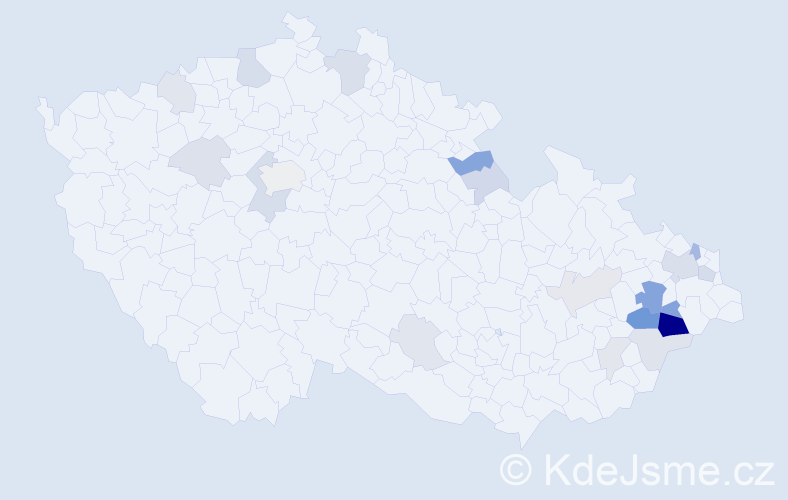 Příjmení: 'Snozová', počet výskytů 53 v celé ČR