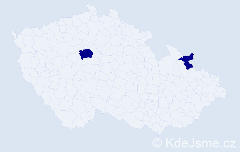 Příjmení: 'Timighe', počet výskytů 2 v celé ČR