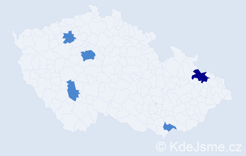 Příjmení: 'Havranek', počet výskytů 7 v celé ČR