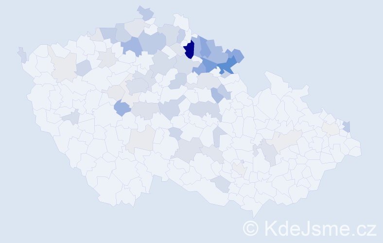 Příjmení: 'Klikarová', počet výskytů 201 v celé ČR
